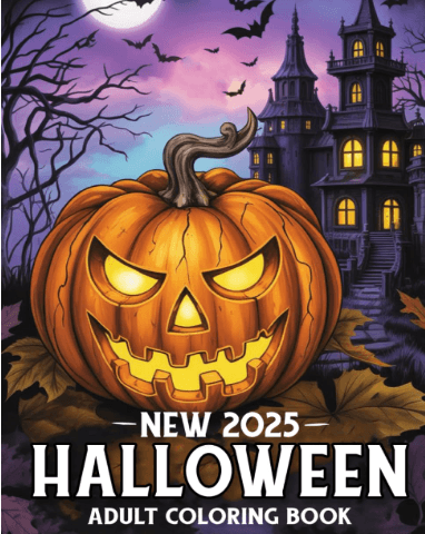 Published Halloween coloring book example 3