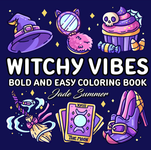 Published Witchy Girl coloring book example 1
